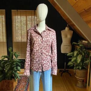 1970s Floral Blouse